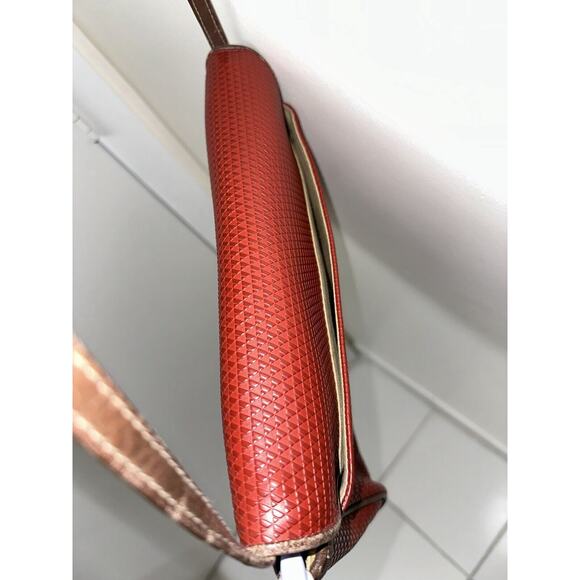 Vintage 80s Liz Claiborne Signature Crossbody Shoulder Bag Maroon Red Logo Purse - Picture 12 of 16